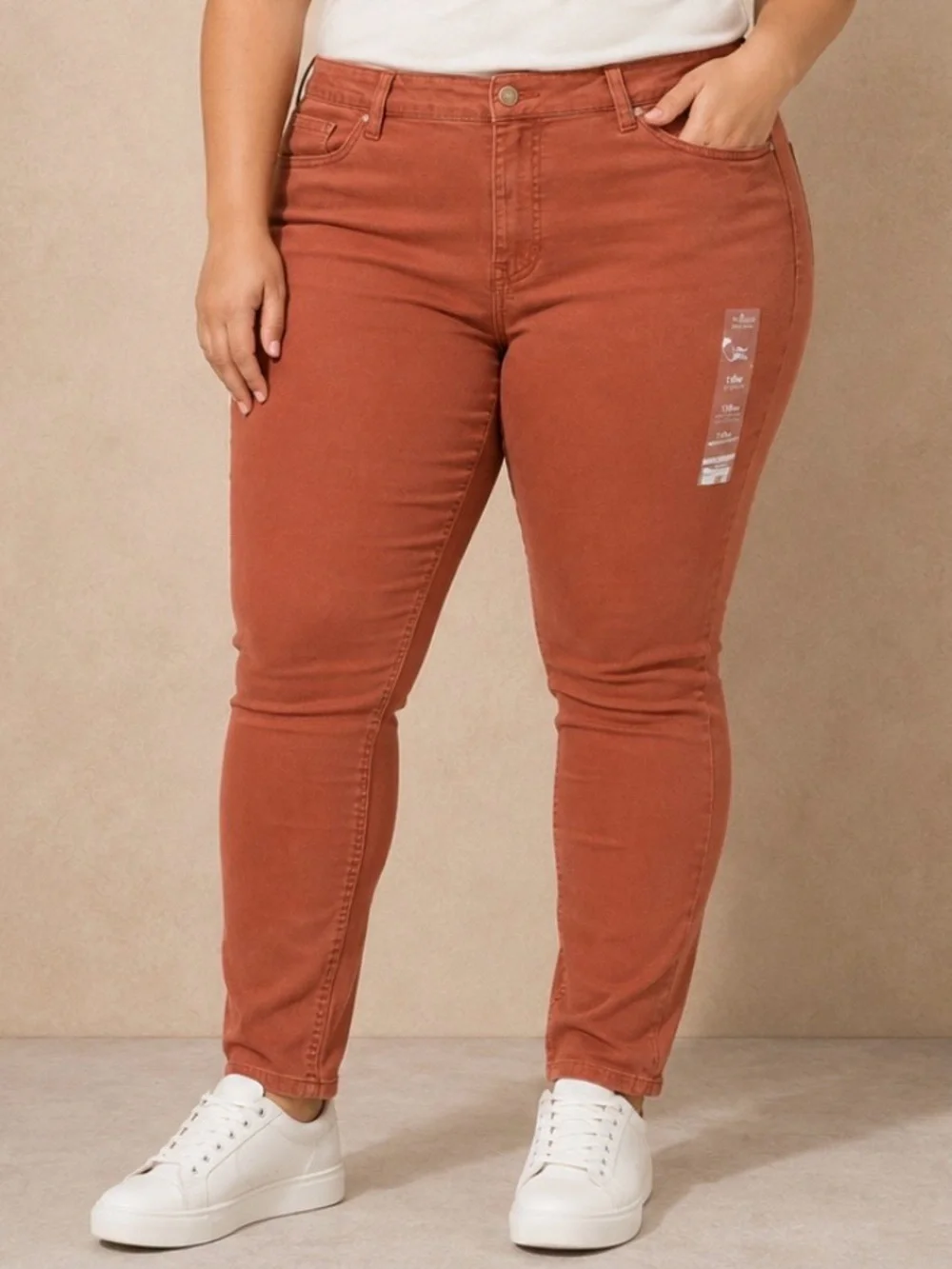 m jeans by maurices Women's High Rise Skinny Jeans in Rust Size 18W - Picture 1 of 8
